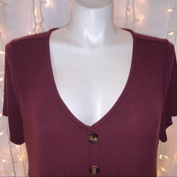 TORRID ⭐️ Burgundy Purple Button Front Dress - Picture 4 of 13